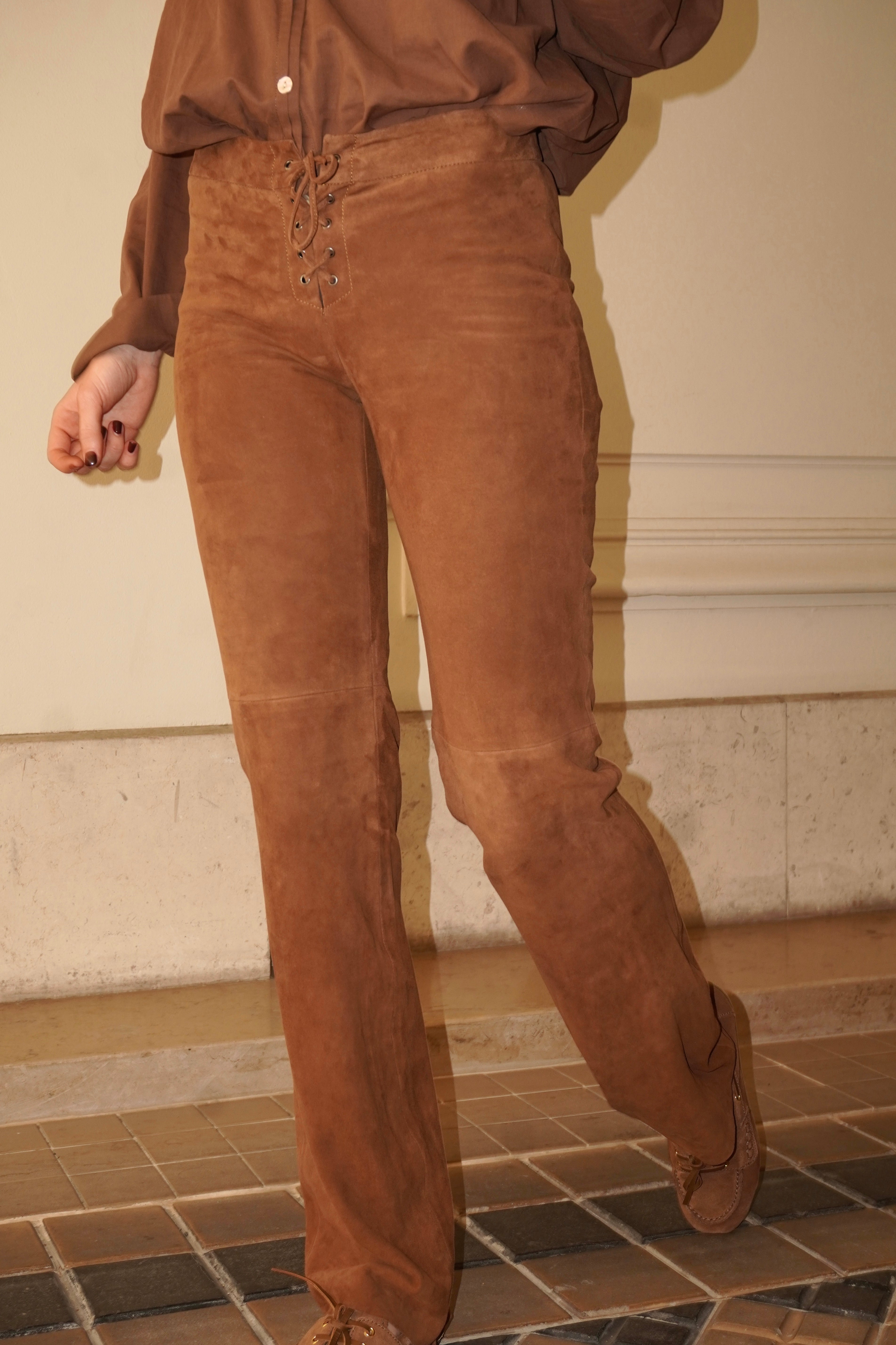 Pantalon Lili - Daim Cocoa